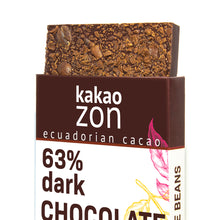 Load image into Gallery viewer, KakaoZon 63% Dark Chocolate with Coffee Beans • 2.82oz Bar