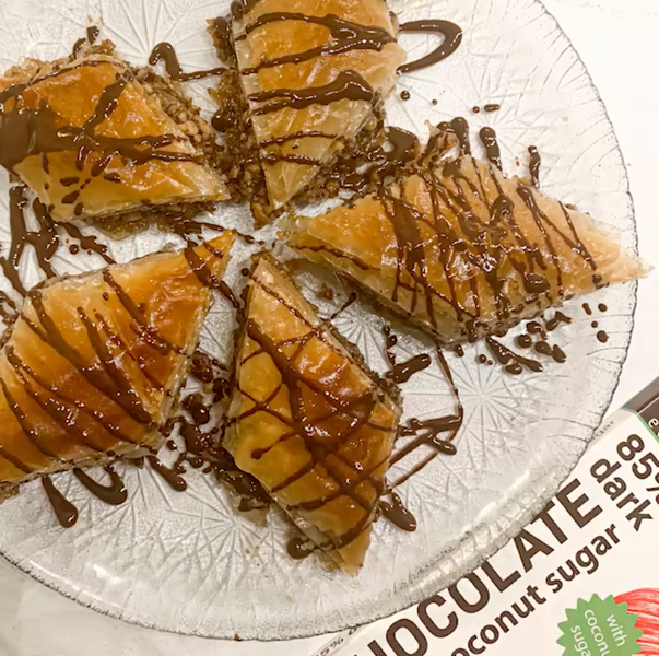 Baklava with Chocolate Drizzle