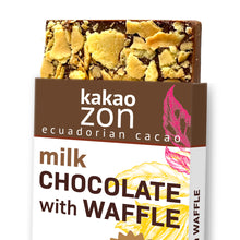Load image into Gallery viewer, KakaoZon Milk Chocolate with Waffle • 2.82oz Bar