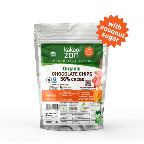 KakaoZon Organic 56% Chocolate Chips with Coconut Sugar • 35.27oz