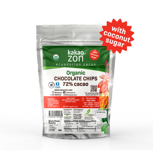 KakaoZon 72% Organic Dark Chocolate Chips with Coconut Sugar • 35.27oz