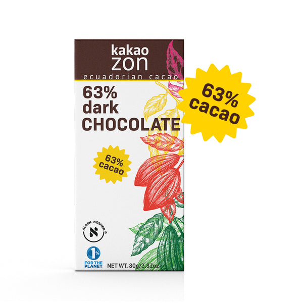KakaoZon 63% Dark Chocolate • 2.82oz Bar – KakaoZon.com