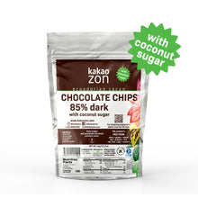 Load image into Gallery viewer, KakaoZon 85% Dark Chocolate Chips with Coconut Sugar • 35.27oz