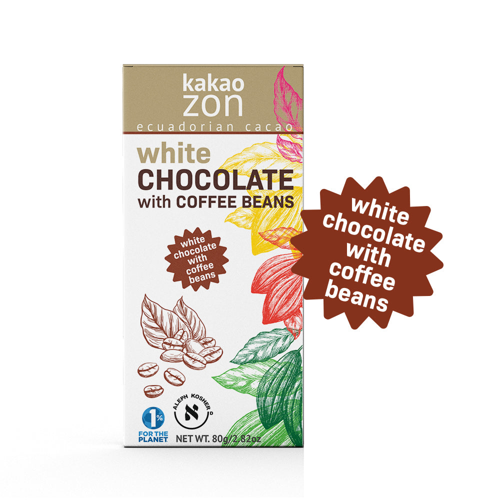 KakaoZon White Chocolate with Coffee • 2.82oz Bar – KakaoZon.com