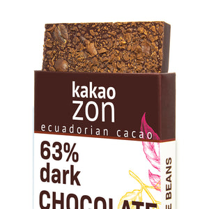 KakaoZon 63% Dark Chocolate with Coffee Beans • 2.82oz Bar
