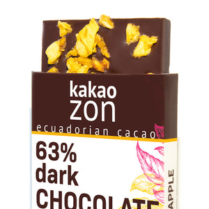 KakaoZon 63% Dark Chocolate with Pineapple • 2.82oz Bar